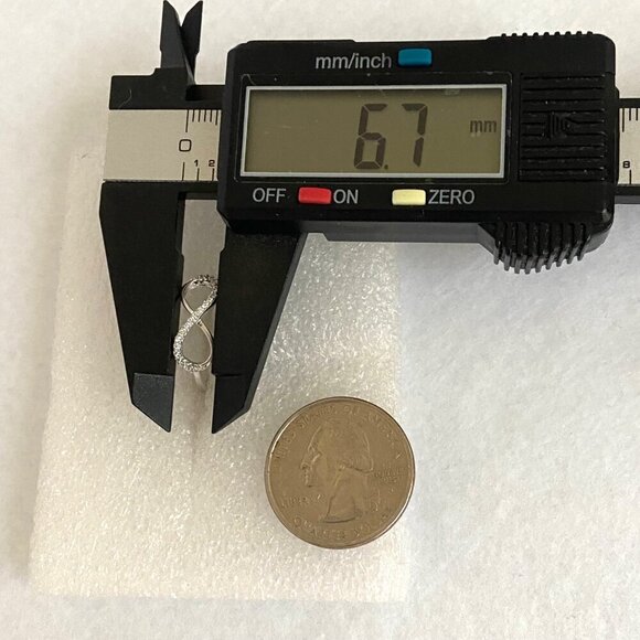 Sterling Silver 925 YGI Round Cubic Zirconia CZ Infinity Symbol Ring Size 7.75 - Picture 15 of 16